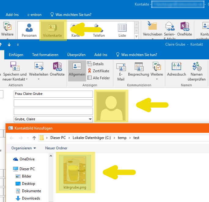 In Outlook 16 Nachtraglich Ein Bild Zum Kontakt Hinzufugen Der Eigelb Laden Blog