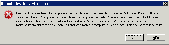 Remote desktop nicht verifiziert